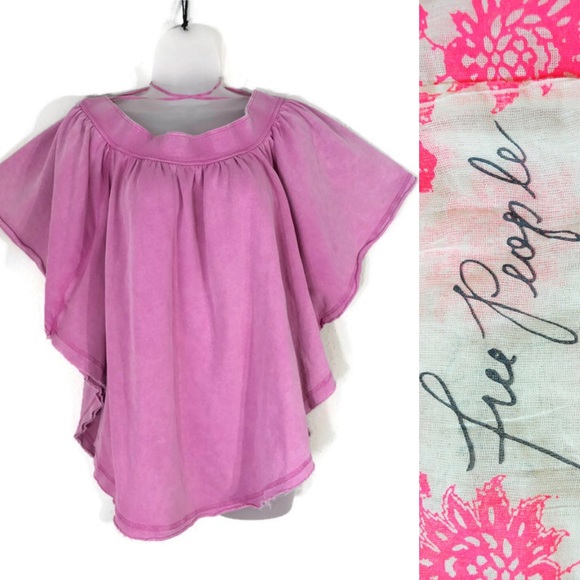 Free People Kiss me tube top SZ M flutter sleevesG - Picture 3 of 8